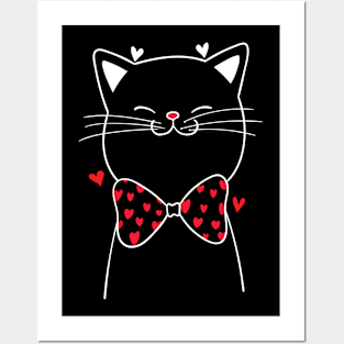 Valentine Cat Posters and Art